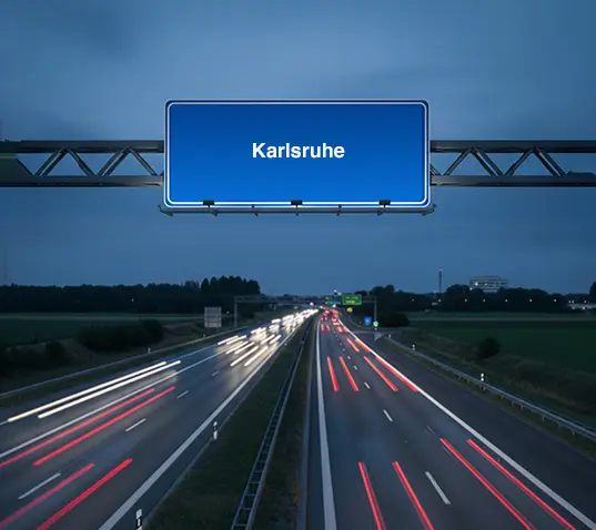 Autobahnschild Richtung Karlsruhe