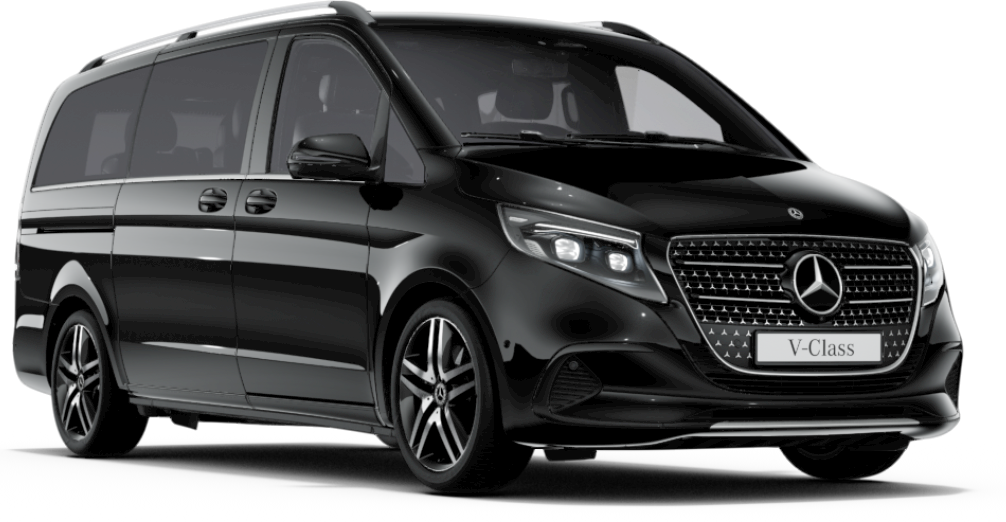 Kleinbus für Gruppen-Flughafentransfer, ideal für bis zu 7 Personen und 8 Koffer bei FlyingStar.